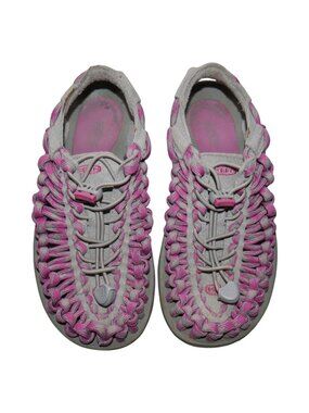 KEEN Uneek Slip On Water Hiking Sandals Girls Womens Size 5 Strappy Bungee GUC